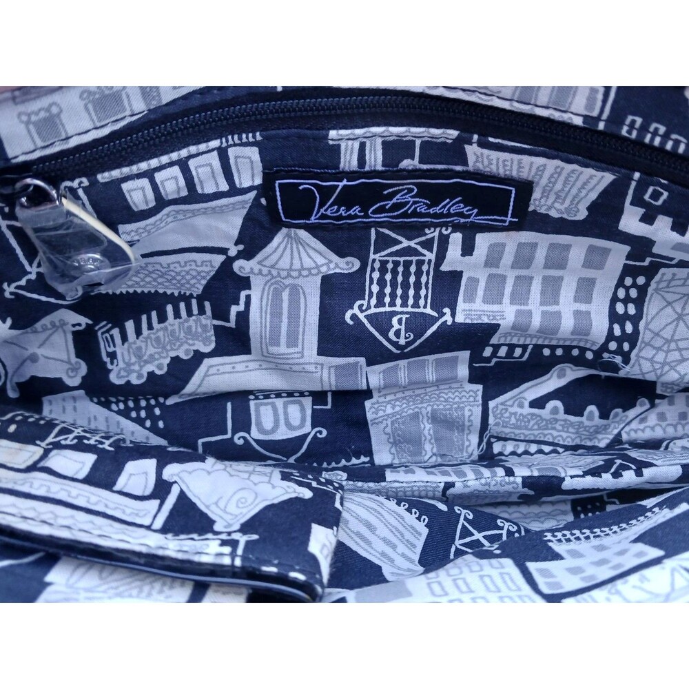Vera Bradley Meet Me in Paris Bistro Nylon Quilted Wristlet Clutch Black Patent - Picture 4 of 4